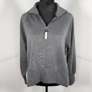 Balance Collection Whitley 1/4 Zip Textured Pullover Small Charcoal